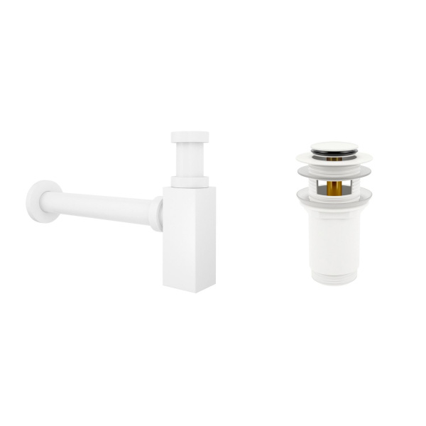 Комплект 3 в 1 Lavinia Boho Bathroom Sink 21520672: накладная фарфоровая раковина 50.5 см, металлический сифон, донный клапан