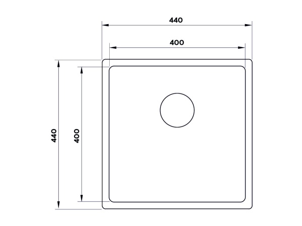 Кухонная мойка UKINOX Techno TEB400.400 -GT10P, 40*40