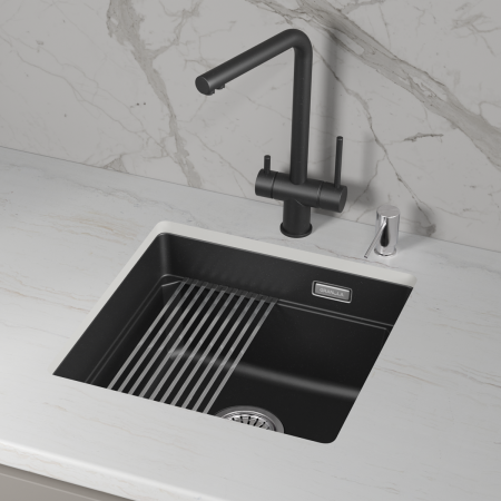 Мойка для кухни Granula Kitchen Space 4501iU шварц, 45х45 см, квадратная