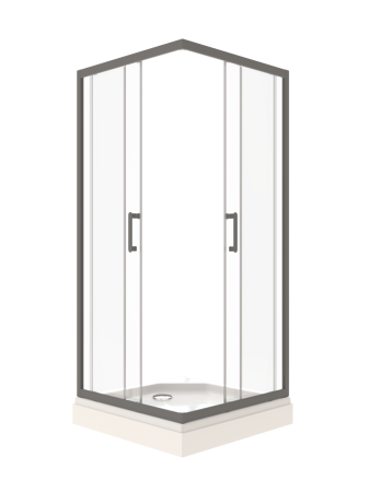 Душевое ограждение Triton pro Фикс-Графит 80х80