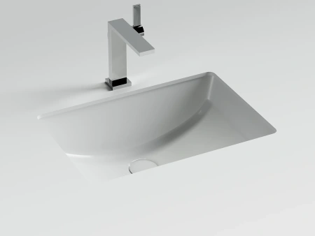 Раковина встраиваемая снизу Ceramicanova Эра 520x370x210, с отверстием слива - перелива, белый