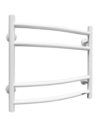 Полотенцесушитель водяной Fincopper FC 450х500 белый RAL 9016, 4 перекладины, нижнее подключение гайка/штуцер 1/2'х3/4' с чашками и эксентриками