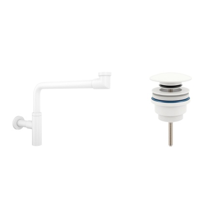 Комплект 3 в 1 Lavinia Boho Bathroom Sink 21520541: накладная фарфоровая раковина 60 см, металлический сифон, донный клапан
