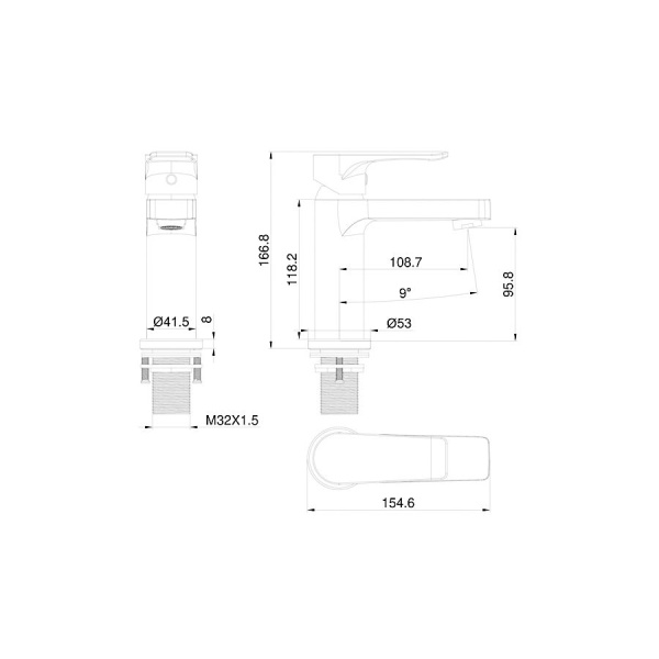 Смеситель для раковины WONZON & WOGHAND, Белый матовый (WW-A40222-MW)