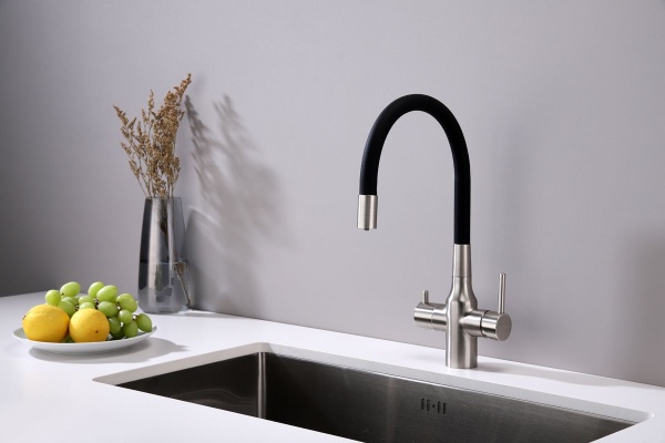 Смеситель для кухни SALIX, брашированная сталь, Sa213419-BS, Paulmark
