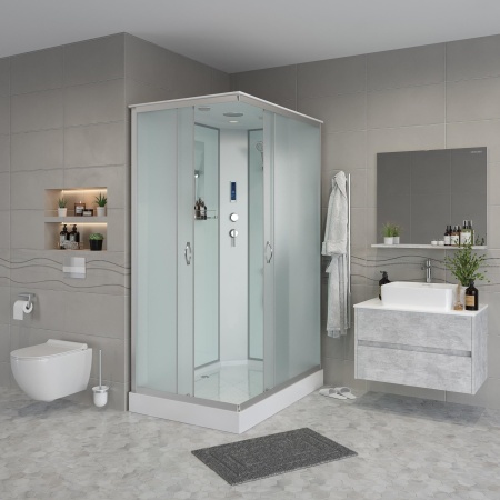 Душевая кабина Niagara Classic NG-43085-14QP 100х80х215, низкий поддон 13 см, стекло матовое