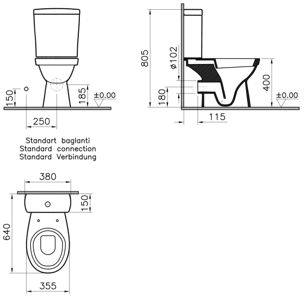 Унитаз-компакт Norm Eisberg 9844B099-7201 с микролифтом