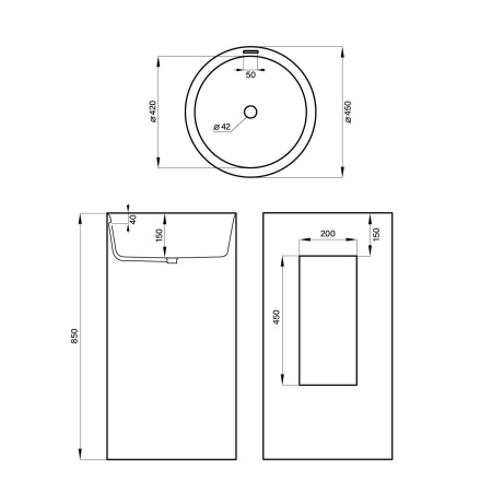Напольная раковина для ванной Wellsee Chalice Perfection 230612000