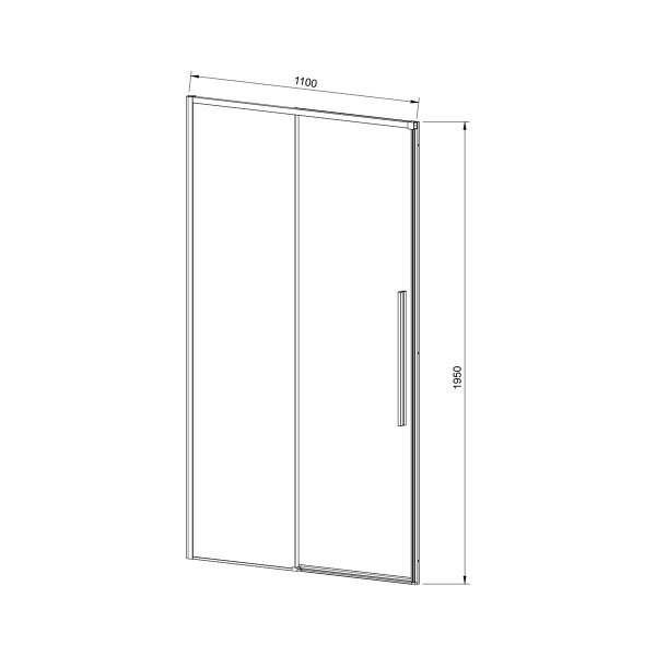Душевая дверь Vincea Slim-N VDS-4SN110CLB, 1100, черный, стекло прозрачное