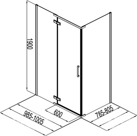 Душевой уголок Aquanet Logic RC1000 AE32-S-100x80U-CT 1000x800, прозрачное стекло