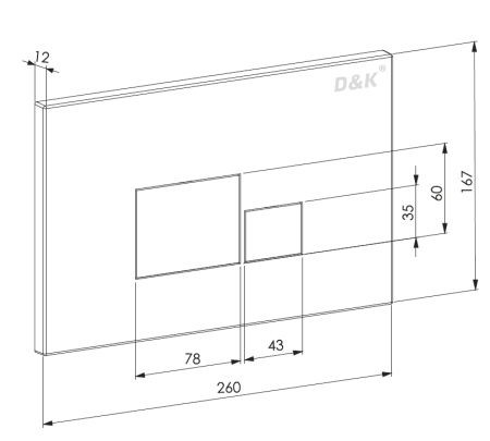 Клавиша смыва D&K Quadro DB1519002
