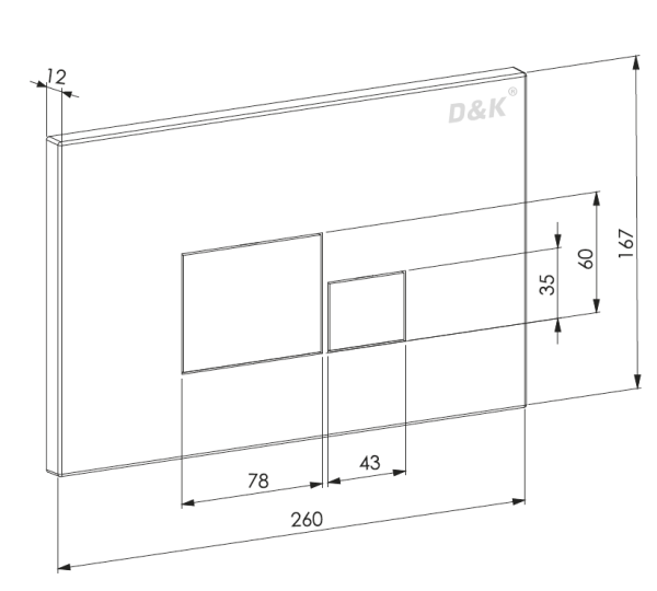 Клавиша смыва D&K Quadro DB1519002