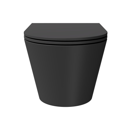 Alice Hide Round Унитаз подвесной 570*370, безободковый, черный матовый (без сиденья)