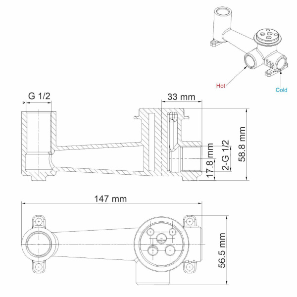 Смеситель для душа с гигиенической лейкой WasserKRAFT Main 4138