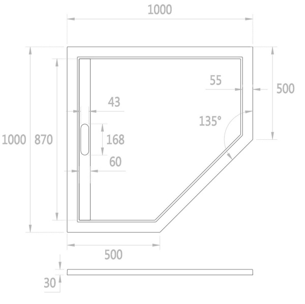 Душевой поддон с сифоном WeltWasser WW TRP 100 STONE-WT