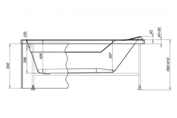 Фронтальная панель для ванны Aquanet West NEW/Nord NEW/Light/Corsica/Medea 150