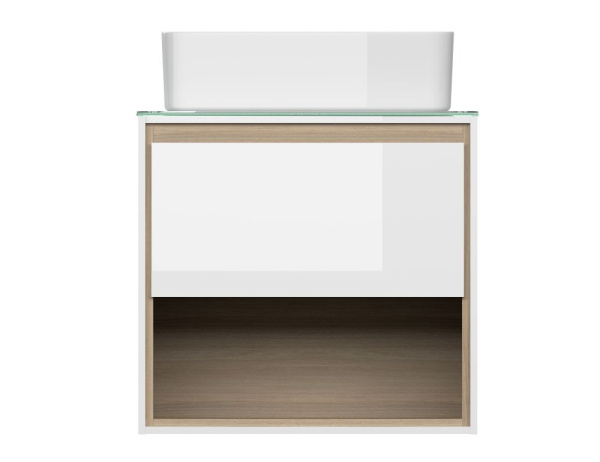 Тумба под раковину подвесная Cersanit LOUNA 60 со столешницей белый, SP-SZ-LOU60-BL/Wh