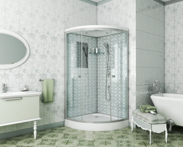 Душевая кабина Niagara Luxe NG-7701W 90x90х210, низкий поддон 15 см, стенки белые