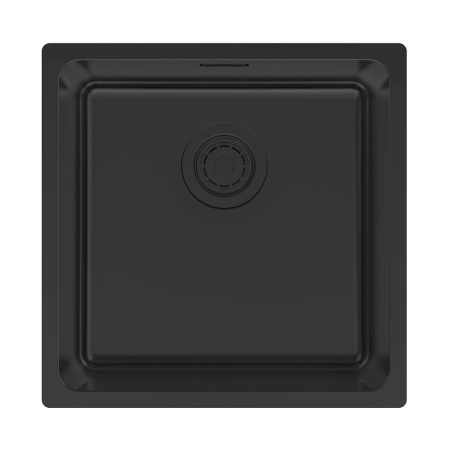 Мойка YUNI 44 UNI, нерж. сталь, YU44-MBN, матовый черный NANO-PVD, 440х440мм, Paulmark