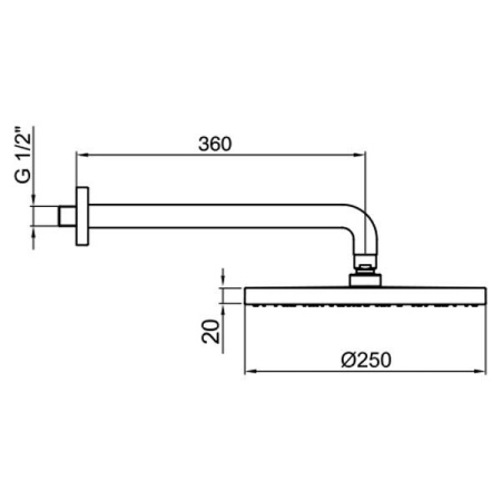 Верхний душ Webert Comfort AC0398980METAL