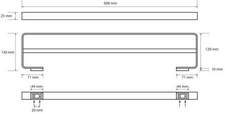 Держатель для полотенец Bemeta Solo 139104052 (60 см)