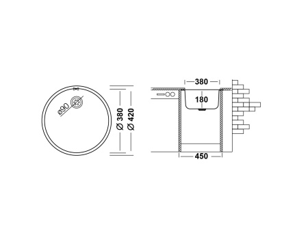 Кухонная мойка UKINOX Модерн MOP420 -GT8C, 42*42