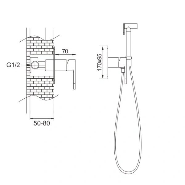 Смеситель с гигиеническим душем Rose R205