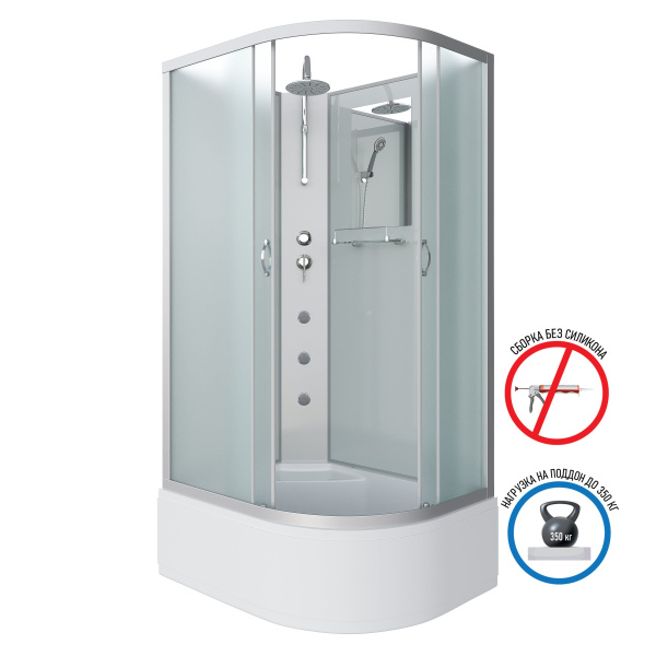 Душевая кабина Niagara Classic NG-2310-14LBKTG 120х80х210-240, высокий поддон 40 см, стекло матовое