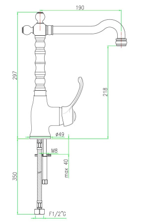 Смеситель для раковины Webert Aurora AU831802015
