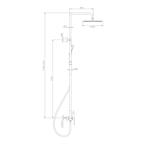 Душевая система Raglo R10.24.09, графит