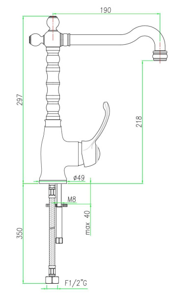 Смеситель для раковины Webert Aurora AU831802015
