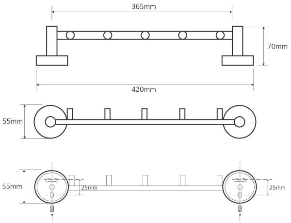 Крючок для полотенец Bemeta Omega 104105112