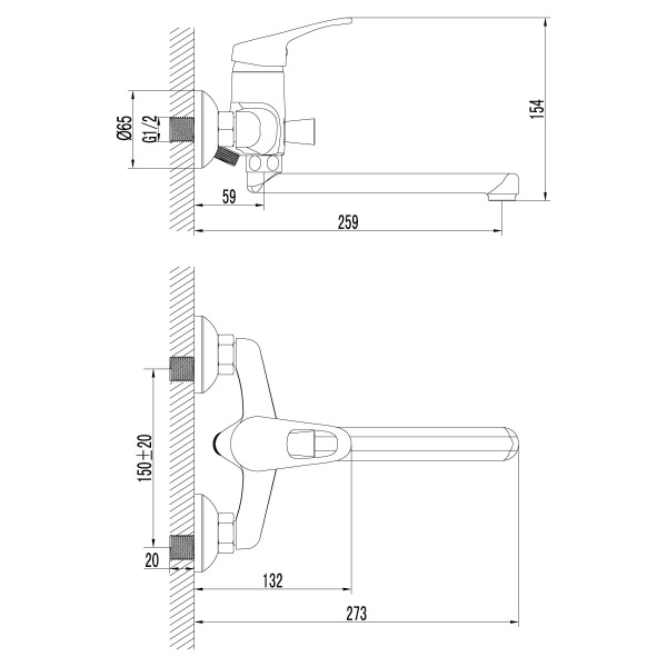 Смеситель Lemark Omega LM3110C универсальный