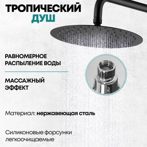 Душевая система Grocenberg GB7099 Чёрный матовый