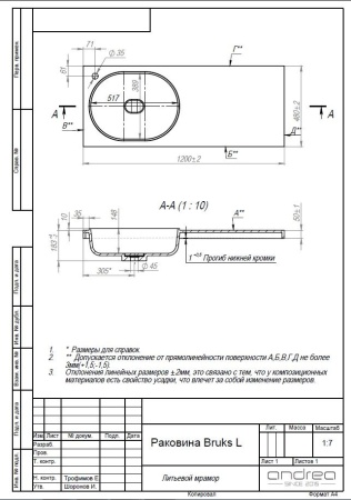 Раковина Andrea Bruks LH 4680028070580