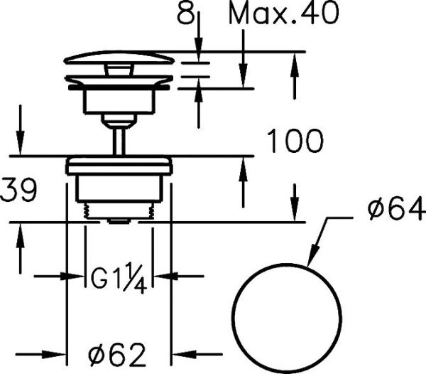 Донный клапан VitrA A45148
