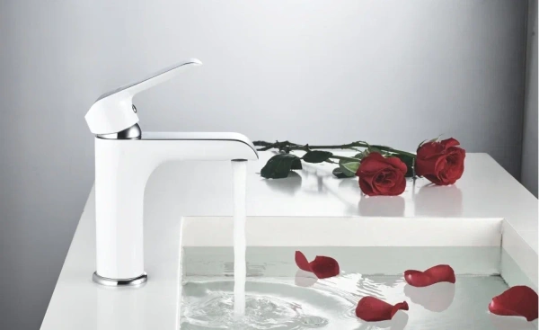 Смеситель для раковины Rose R21F R2101F, белый/хром