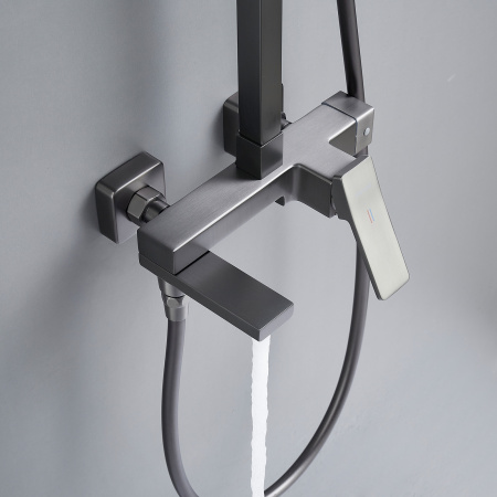 Душевая система Shevanik S4636T, оружейная сталь