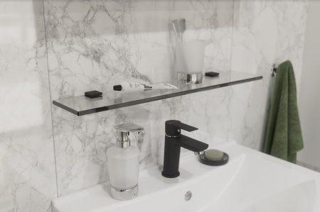 Полка STWORKI Glass Shelf 60 полкодержатели черные