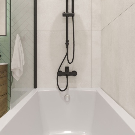 Смеситель для ванны с душем STWORKI Берген S21100BK матовый черный