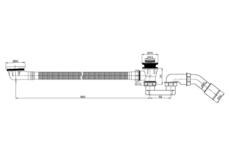 Слив-перелив для акриловой ванны CEZARES CZR-STP3-GM
