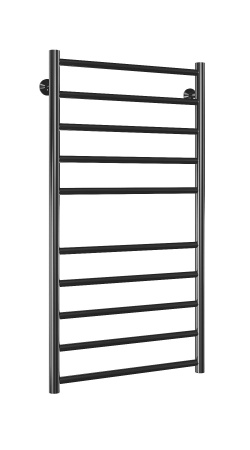 Полотенцесушитель водяной Stinox Toscana 500x1000, нижнее подключение, черный матовый, 1" НР (наружная резьба), 10 перекладин