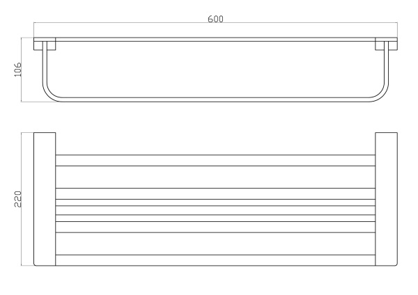 Полотенцедержатель с полкой WONZON & WOGHAND, Черный (WW-9181-BL)