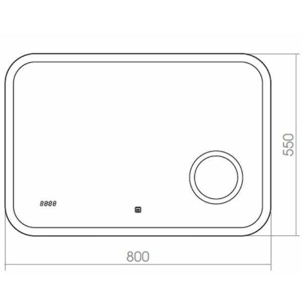 Зеркало Silver Mirrors Elsa 800x550 LED-00002268 со встроенным светильником, сенсорный выключатель, подогрев, часы