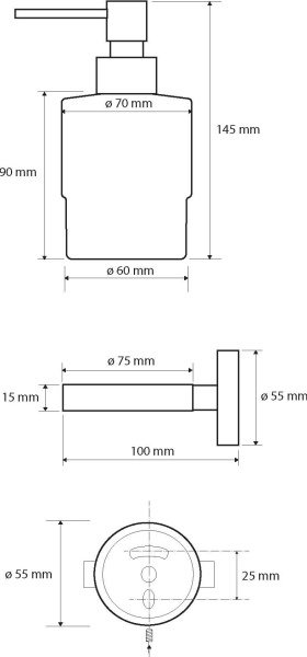 Дозатор для жидкого мыла Bemeta Hematit 159109102