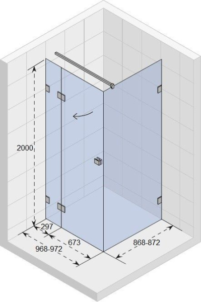Душевой уголок Riho SZ Scandic NXT X203 100х90 L GX00073B1 черный