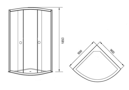 Agger 01GR090tcr/g Душевой уголок без поддона 90х90х185 4MM transparent хром