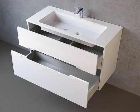 Тумба под раковину Jorno Modul 100 Mоl.01.97/P/W белый глянец