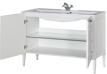 Тумба под раковину Aquanet Паола 120 белый/серебро