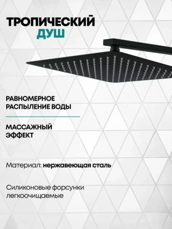 Душевая система скрытого монтажа Grocenberg GB5080 Чёрный матовый